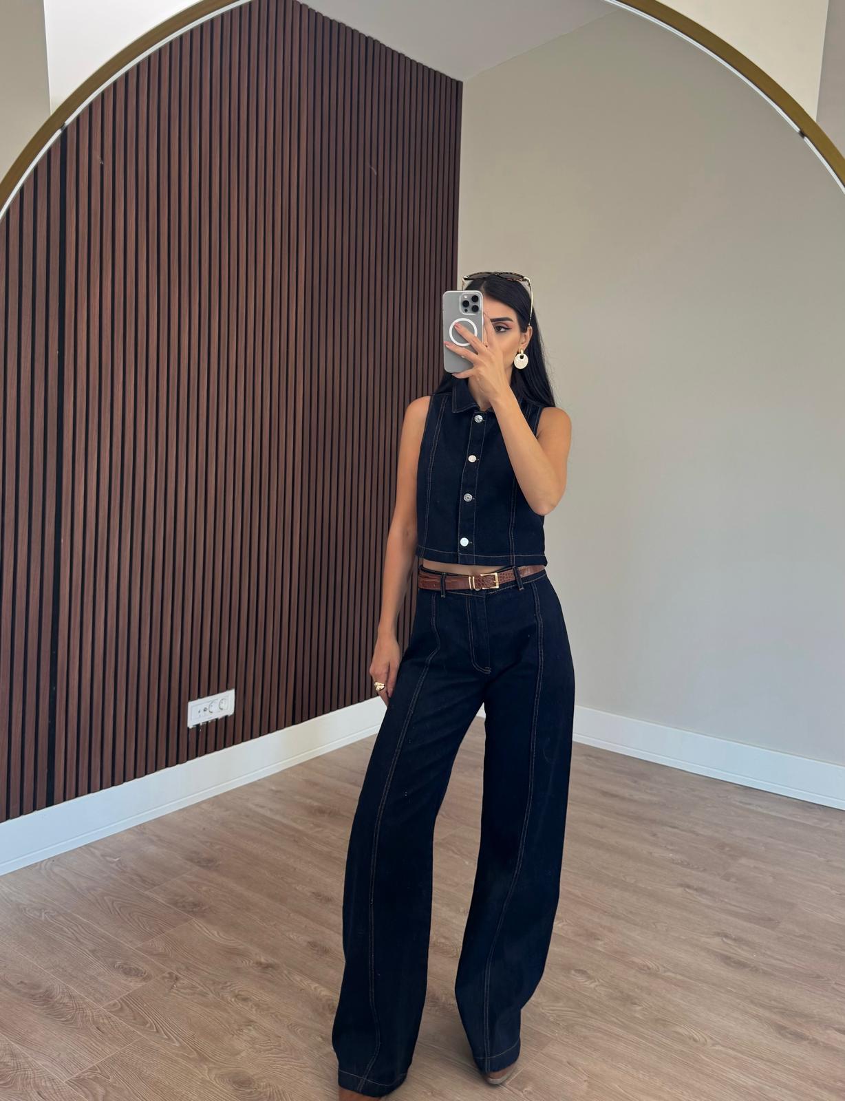 Premium Kalite İkili Denim Takım