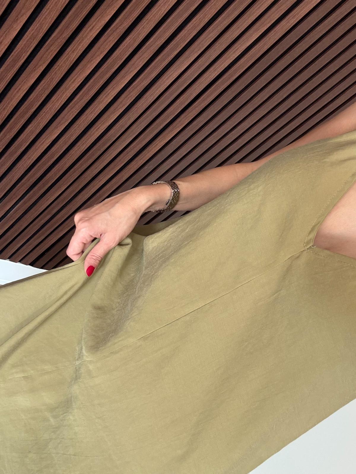 Yağ Yeşili premium tencel elbise