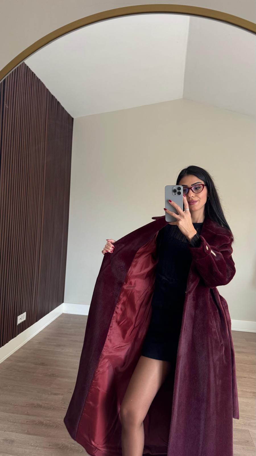İthal Tay Tüyü Bordo Kaşmir Kaşe