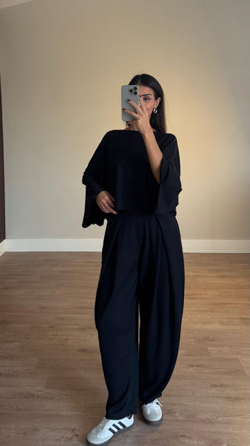 Siyah Modal Ön Pile Detaylı Oys Model Takım