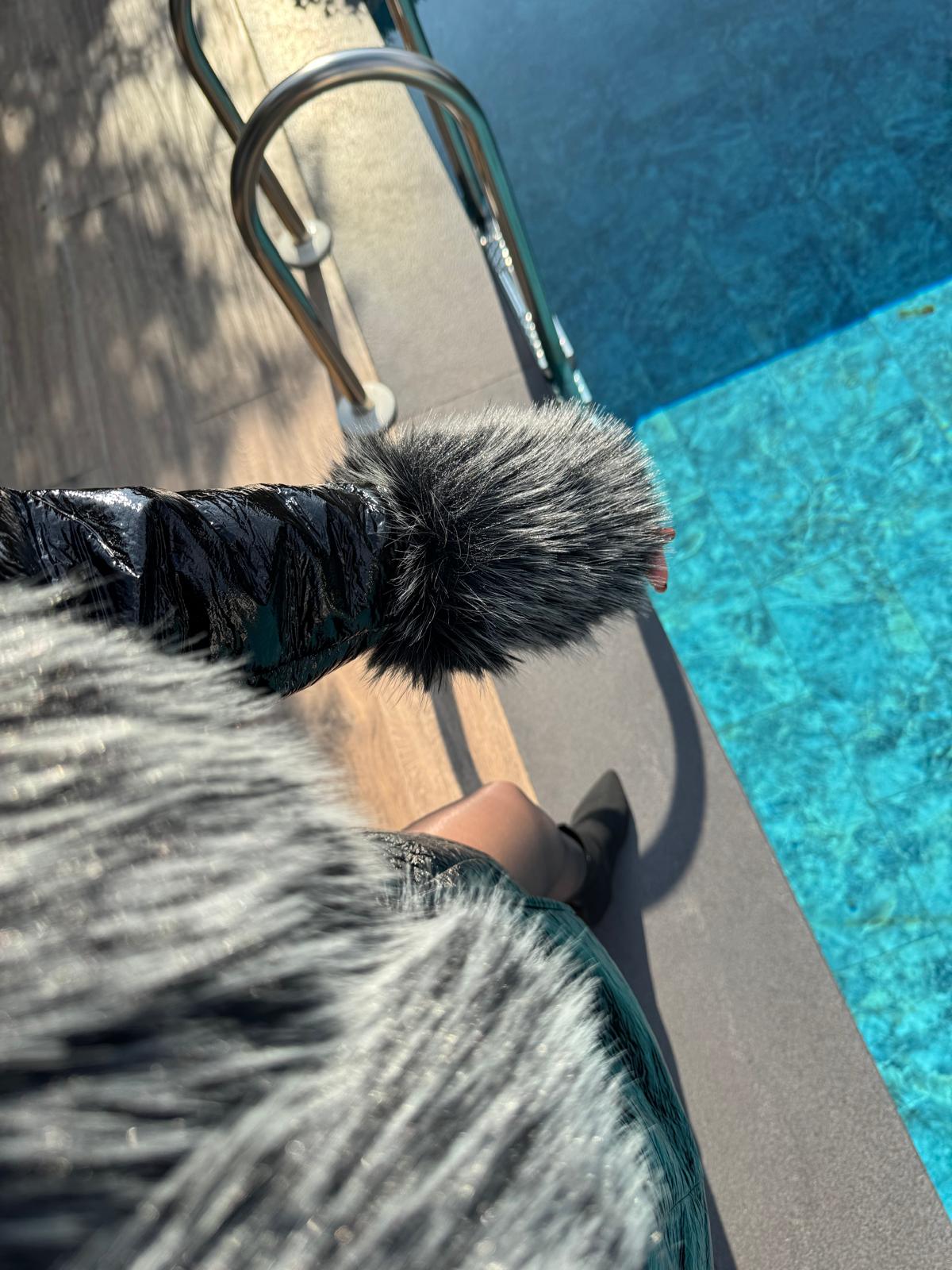 Kürk Yaka Premium Kalite Deri Mont