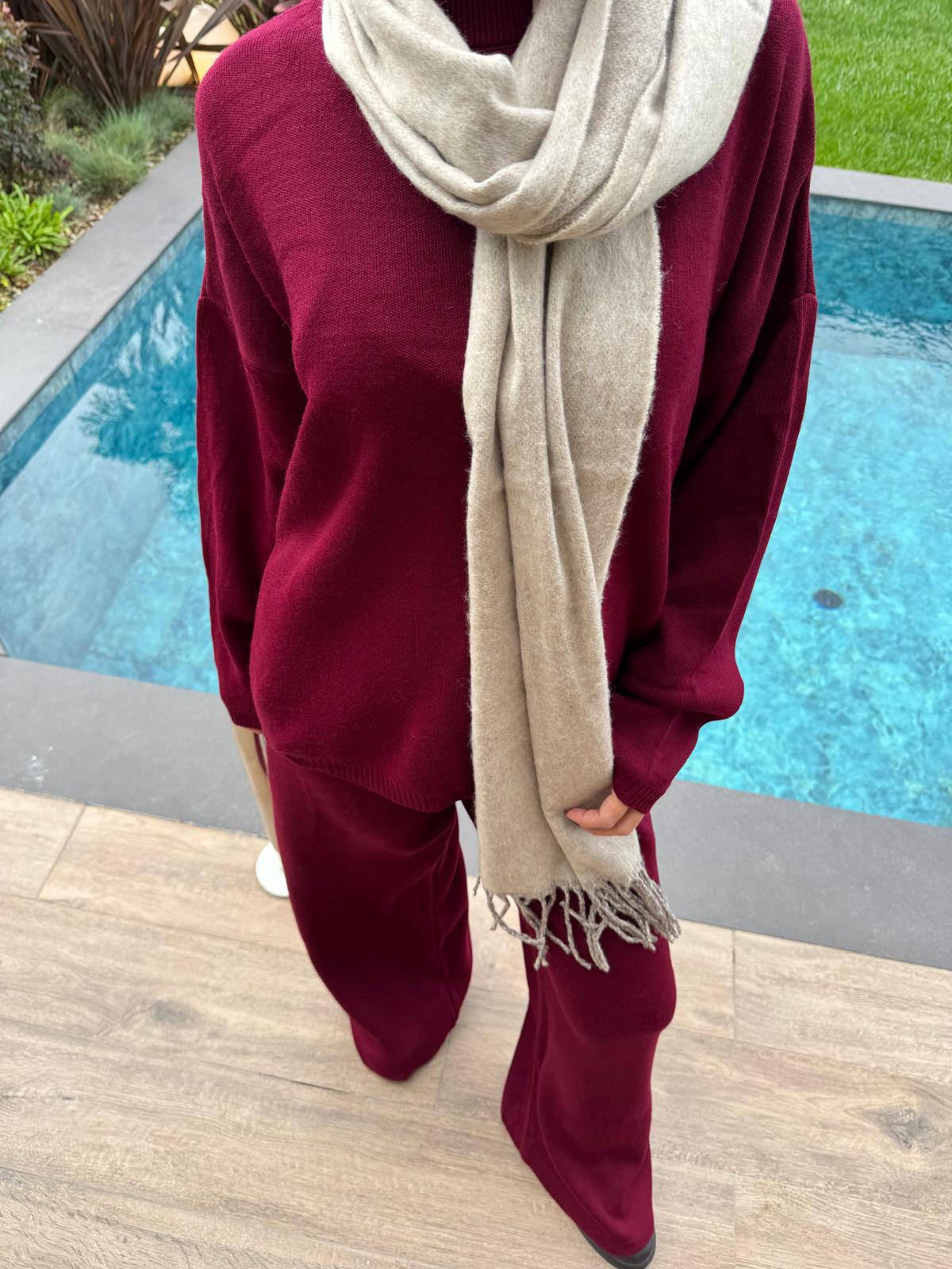 Bordo Basic Triko Takım