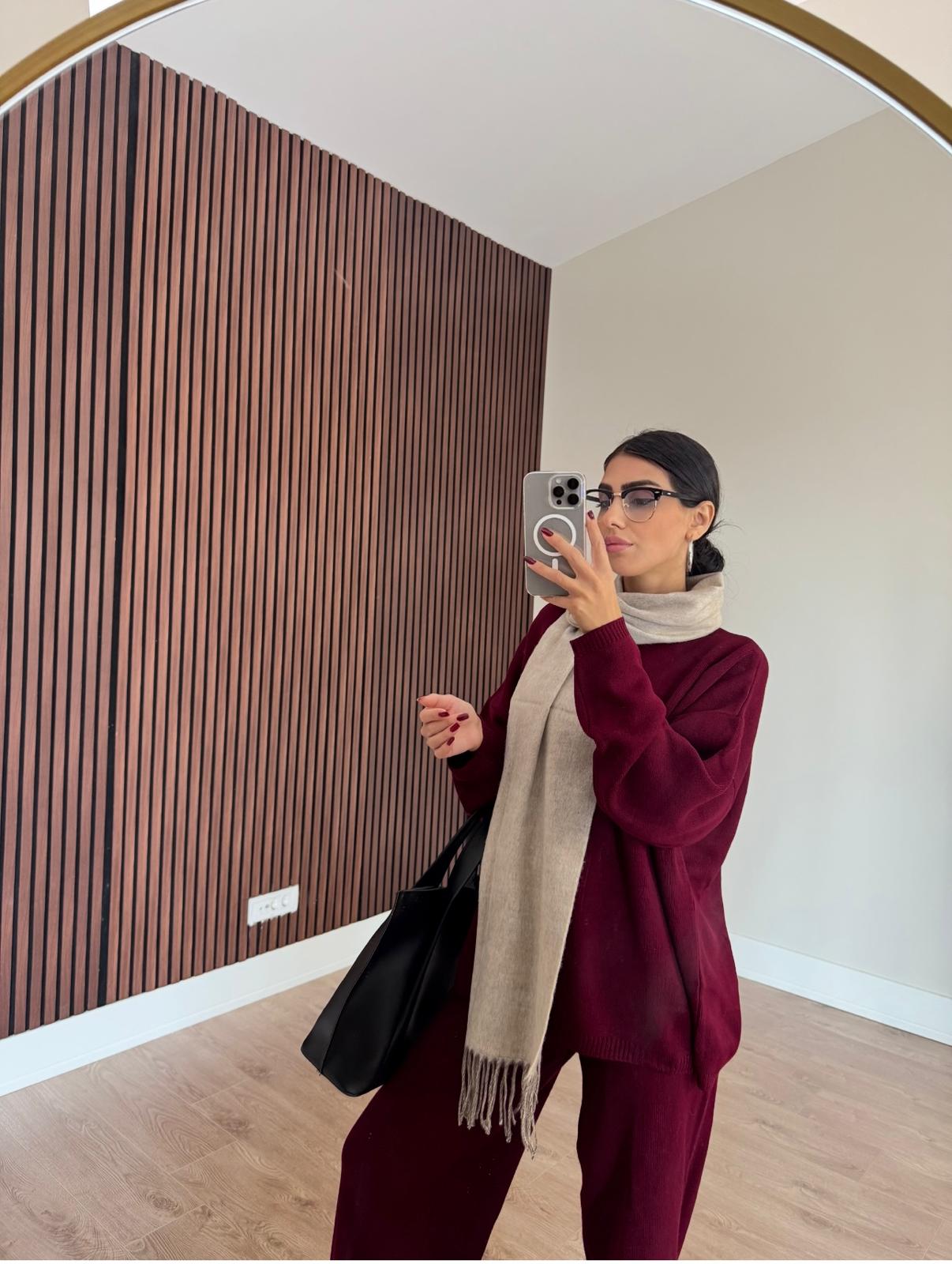 Bordo Basic Triko Takım