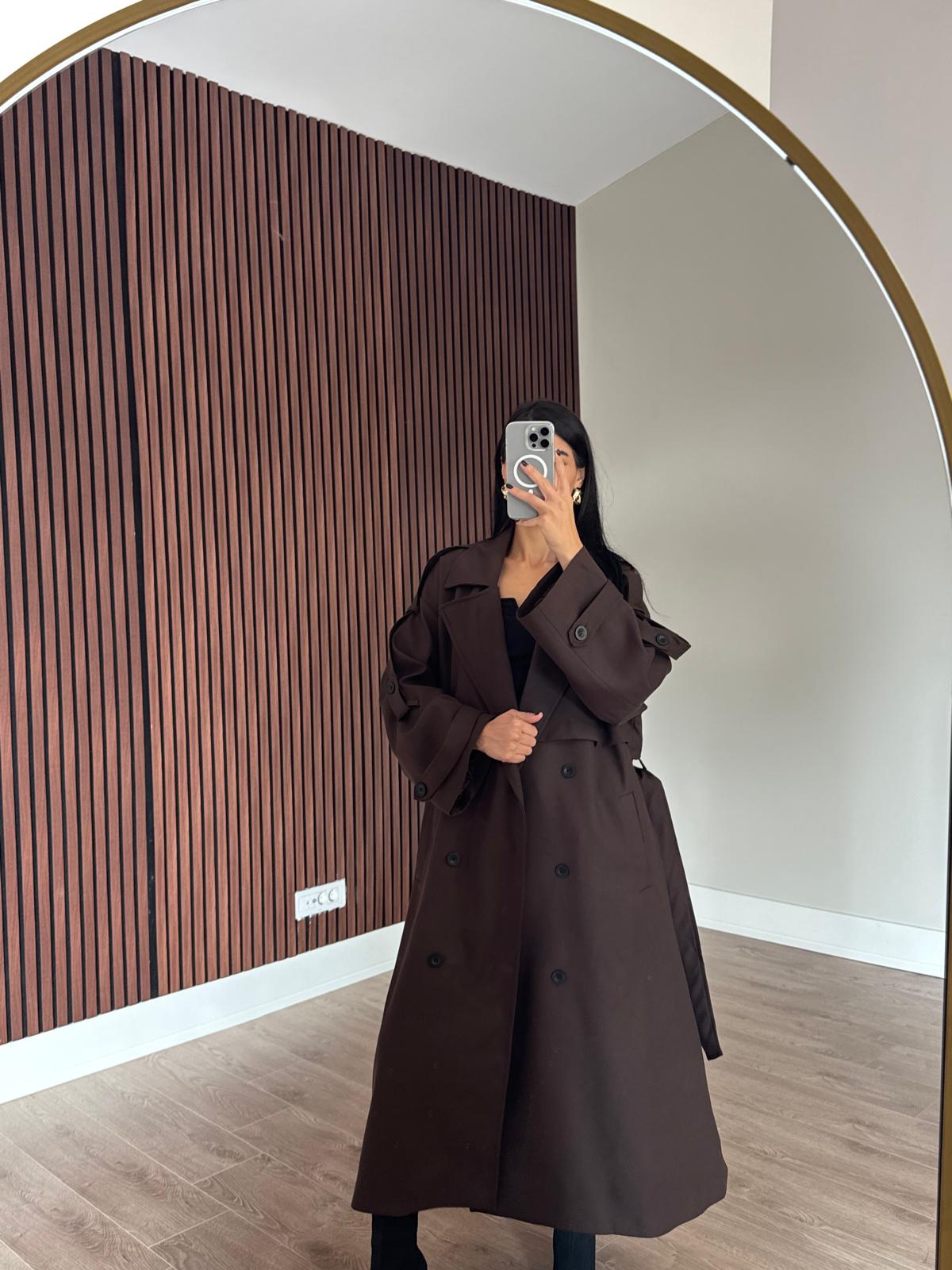 Premium Kalite Poliviskon Kumaş Acı Kahve