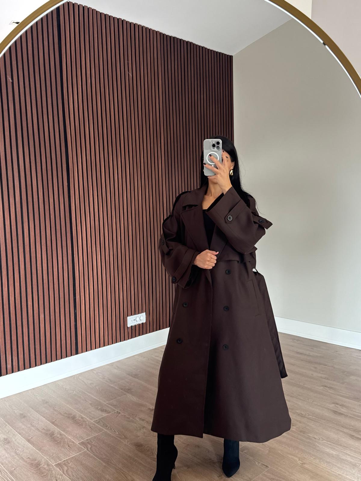 Premium Kalite Poliviskon Kumaş Acı Kahve