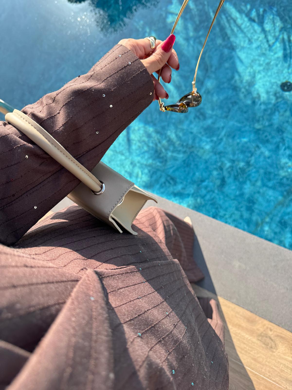 Kahverengi Premium Pullu Blazer Fit Takım