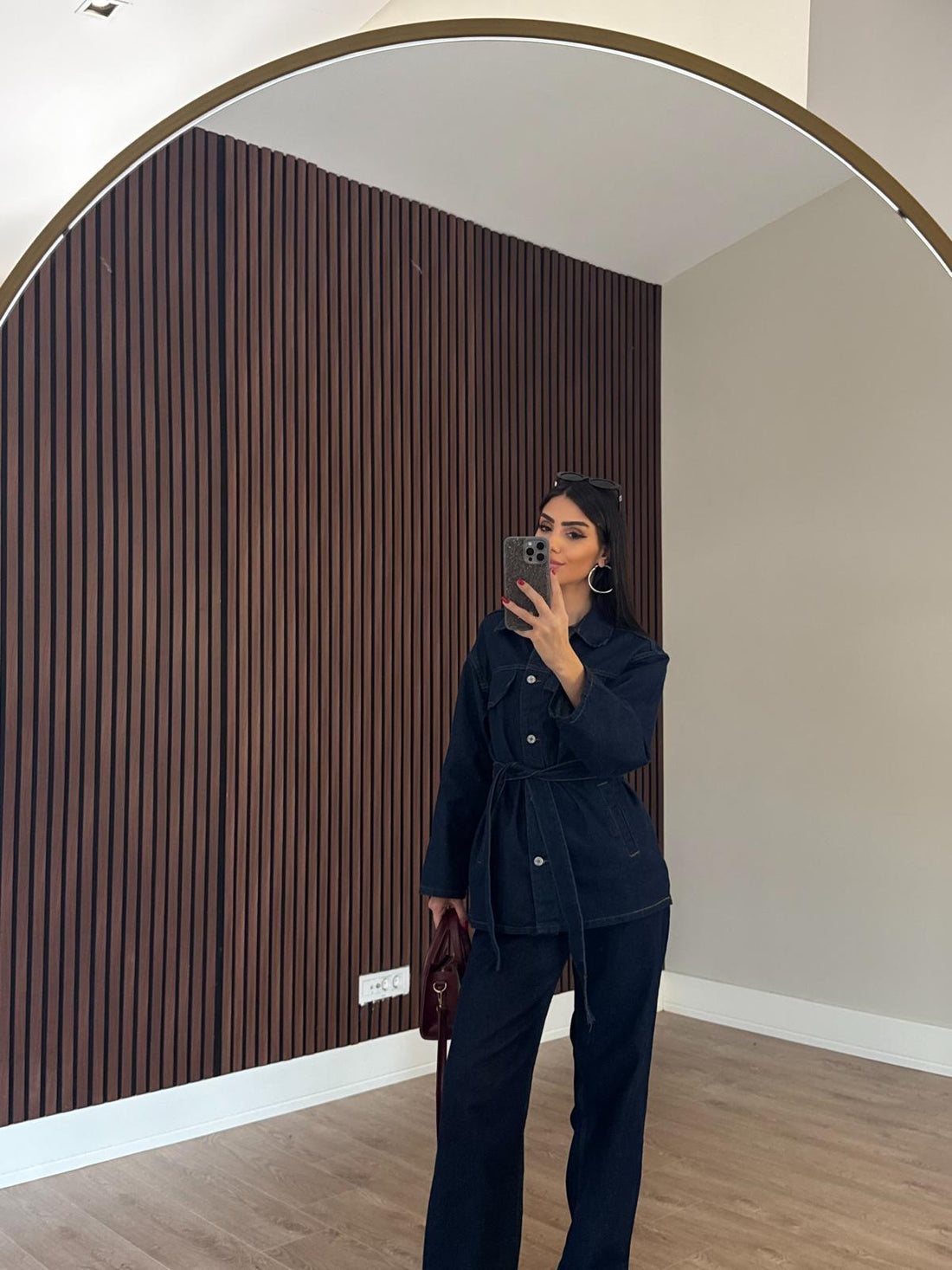 Kuşaklı Denim Takım