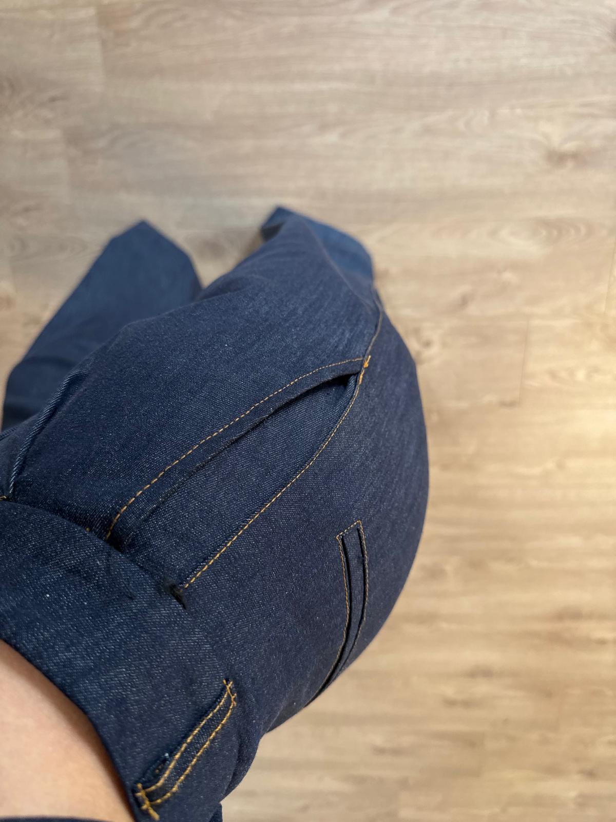 Yüksel Bel Denim Yelek Takım