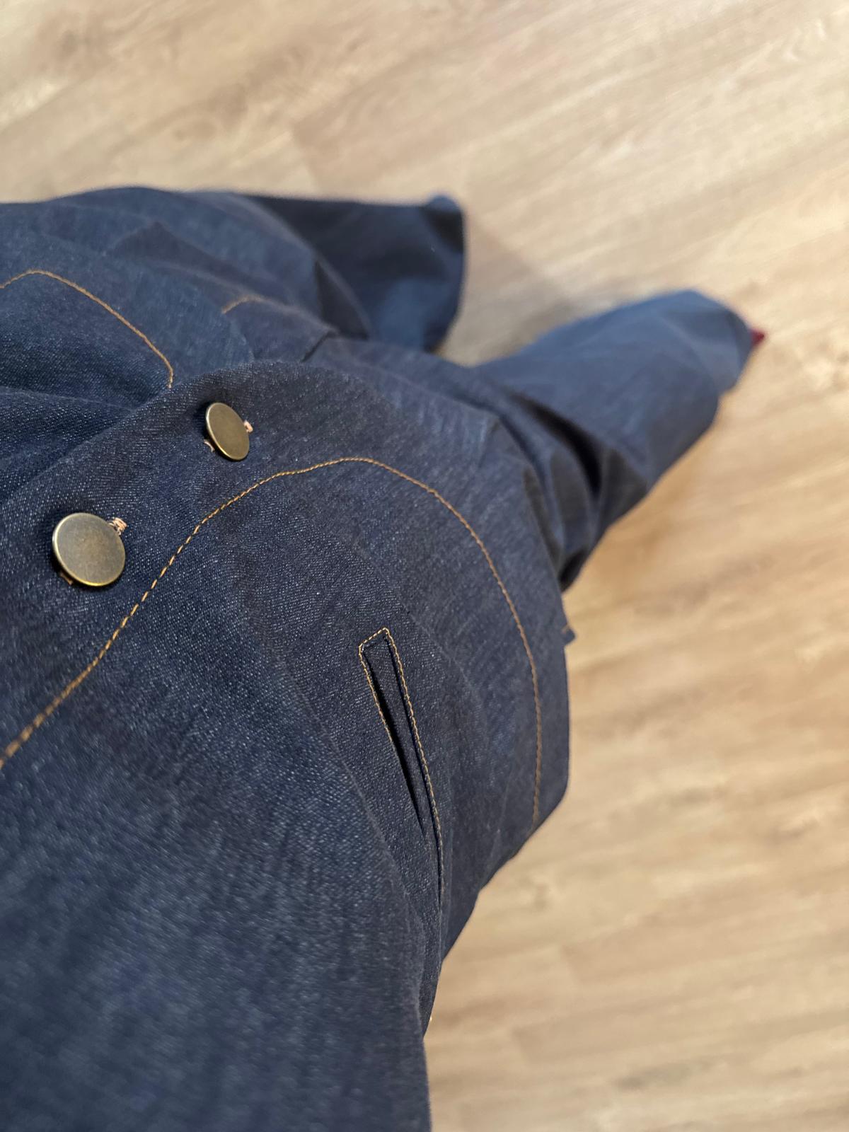 Yüksel Bel Denim Yelek Takım