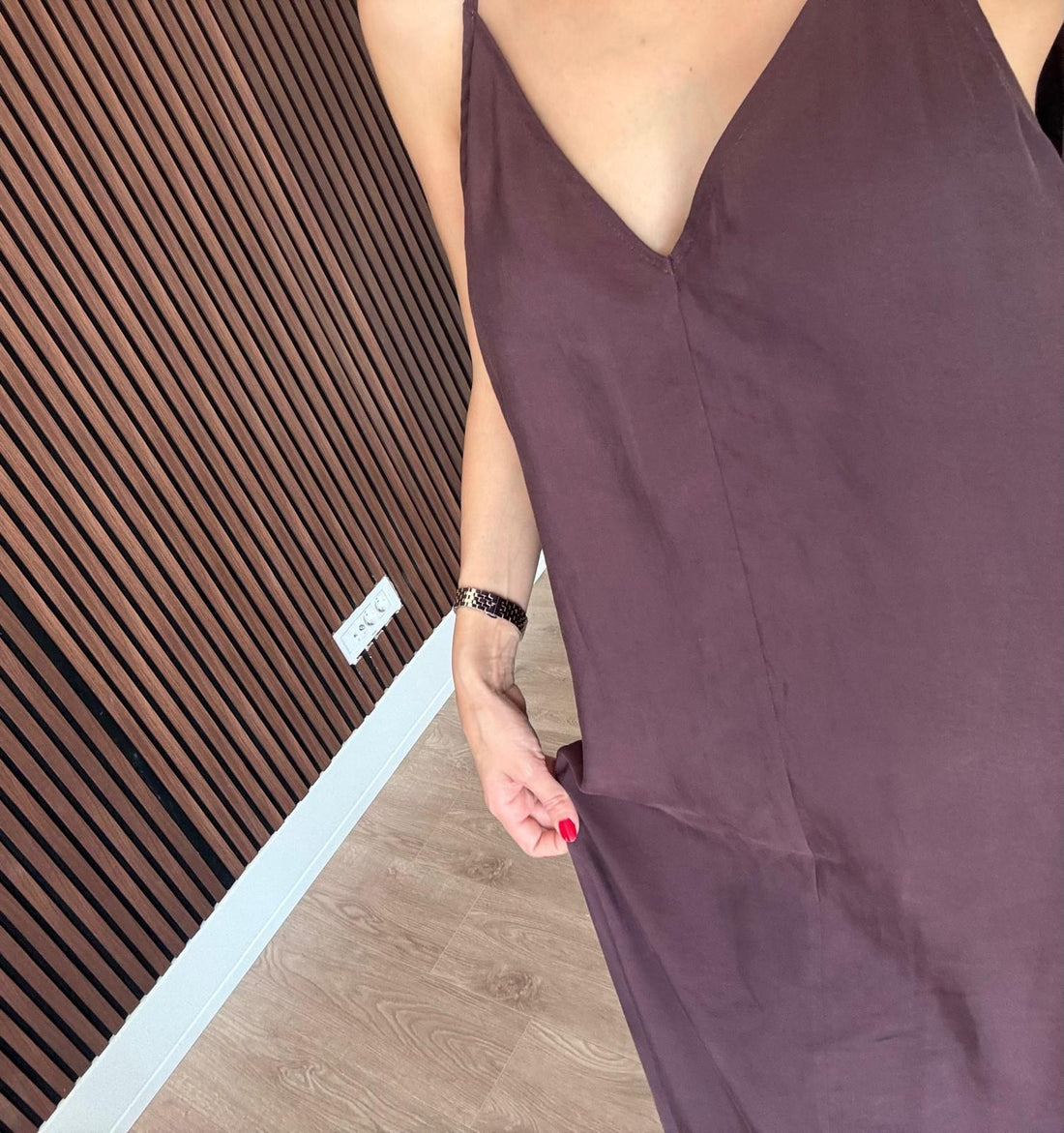 Gül kurusu premium tencel elbise