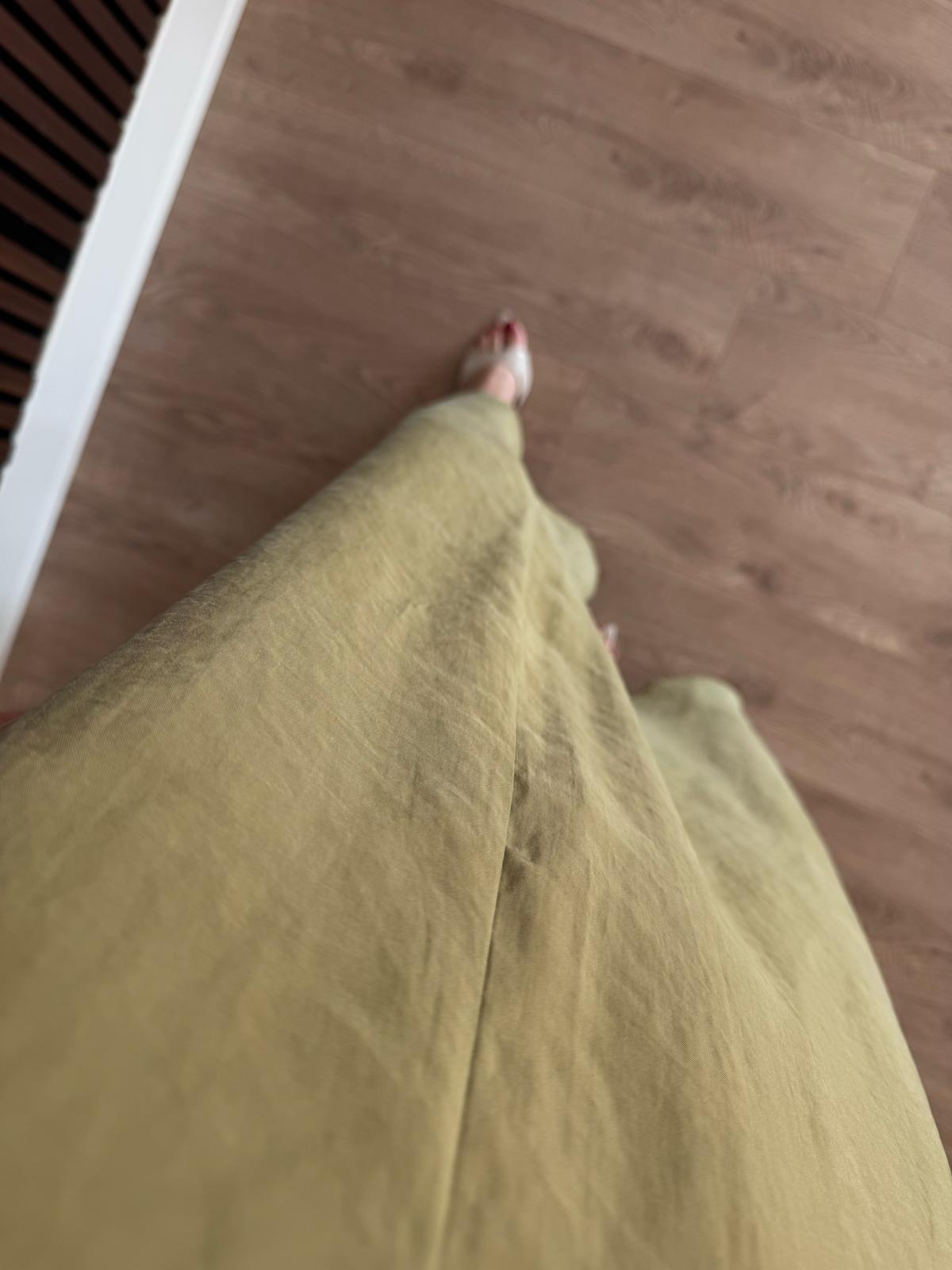 Yağ Yeşili premium tencel elbise