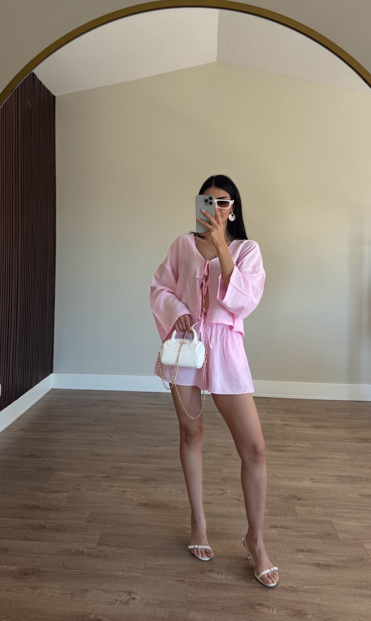 Çilek Keten Kumaş Pembe İkili Takım
