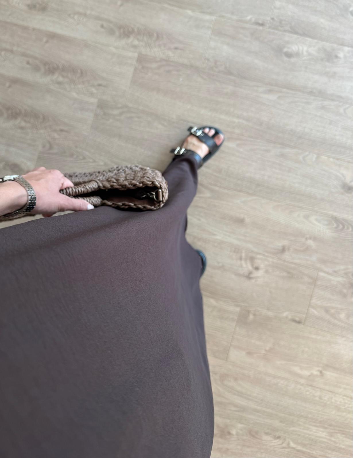 Kahve Ayarlanabilir Askılı Ayrobin Elbise