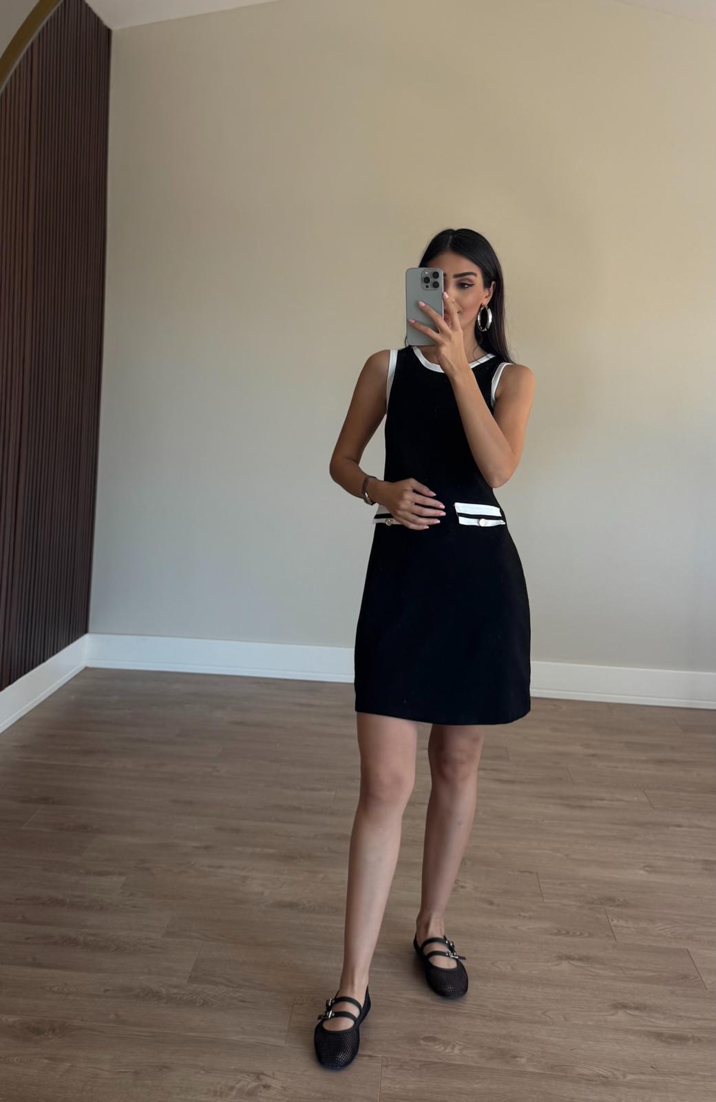 Siyah Modal Mini Elbise