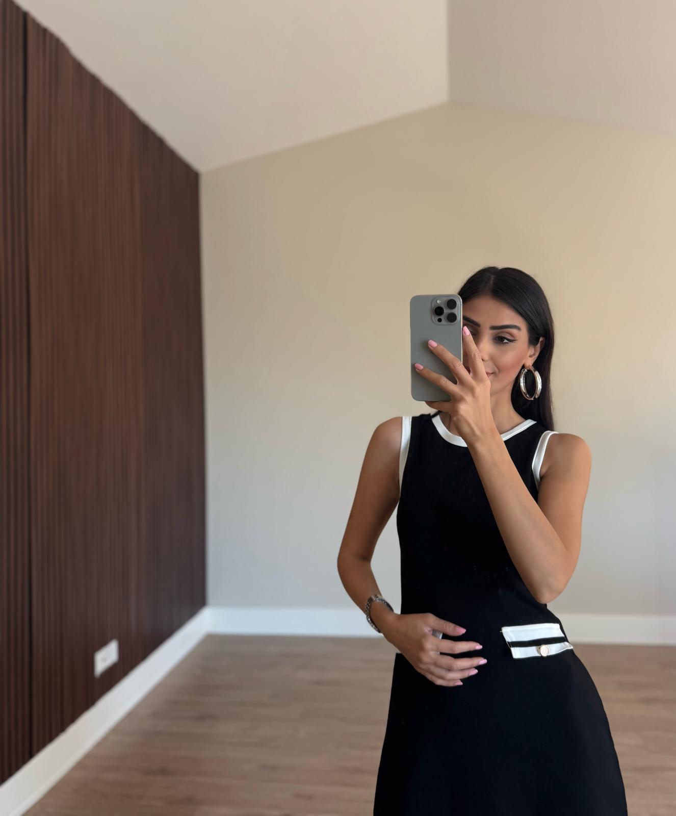 Siyah Modal Mini Elbise