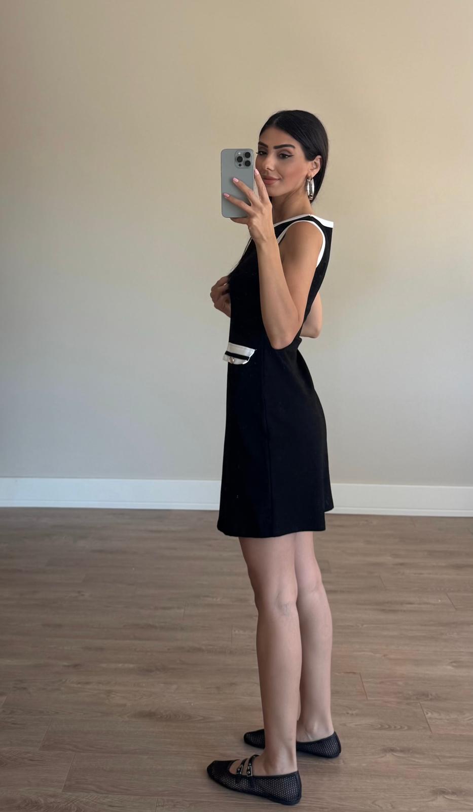 Siyah Modal Mini Elbise