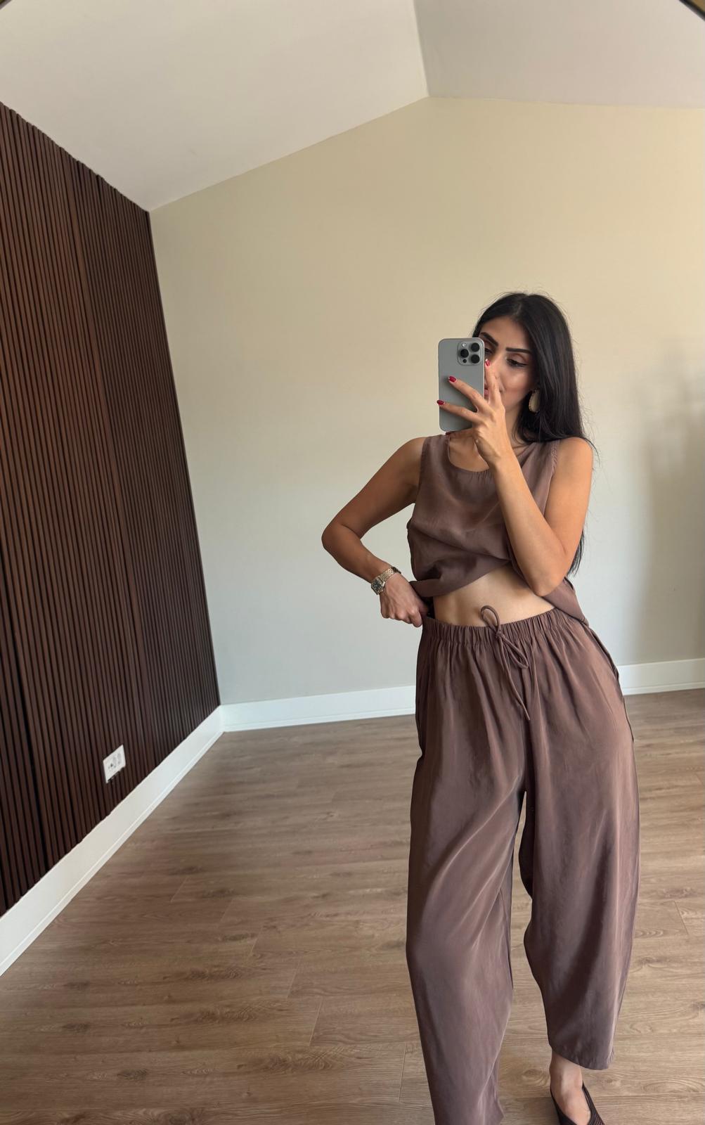 Sıfır Kol Modal Kahve Takım