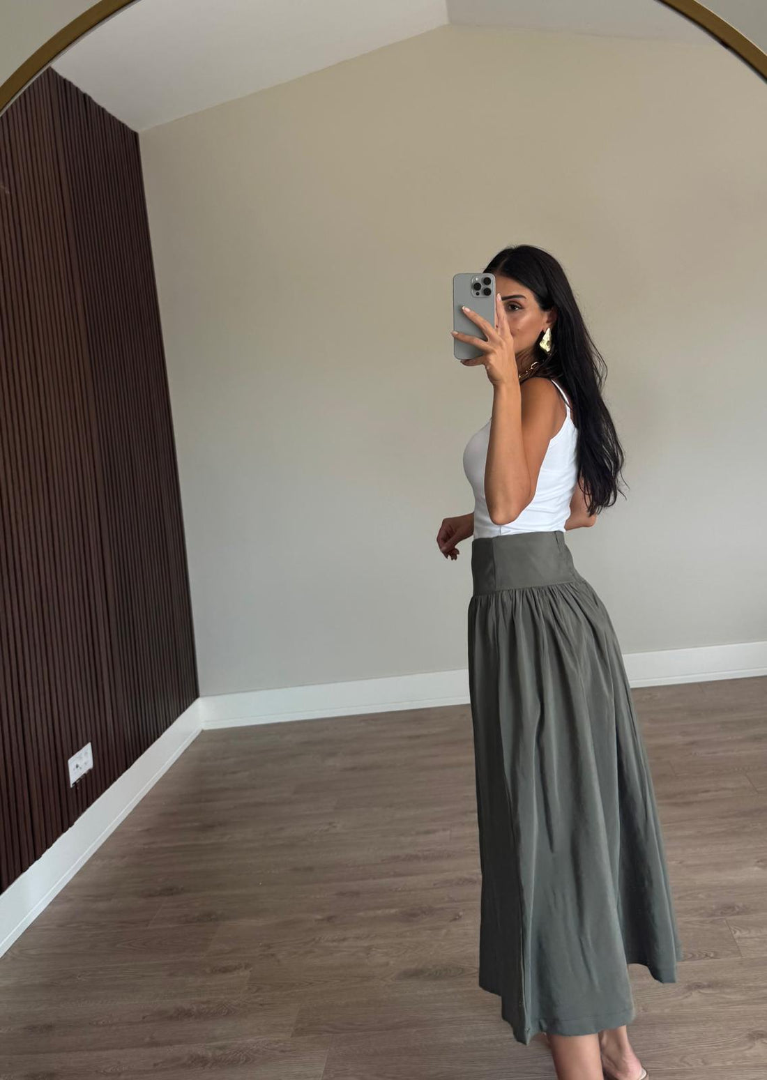 Belden bağlamalı Haki Etek