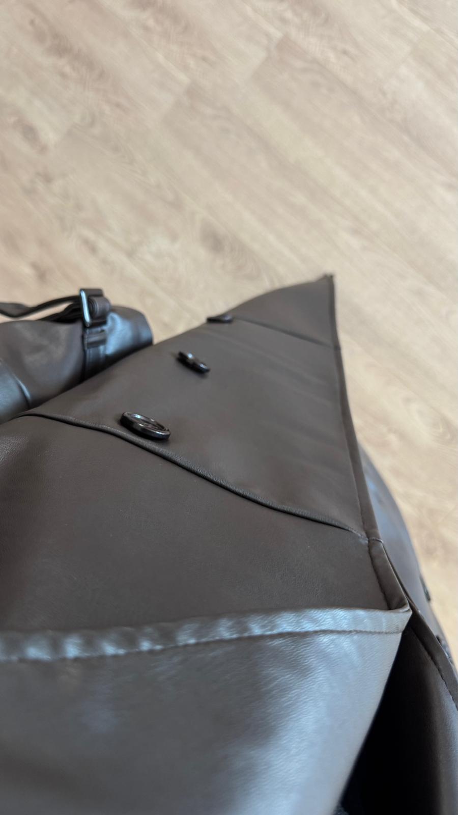 İthal Velvet Deri Acı Kahve Trench