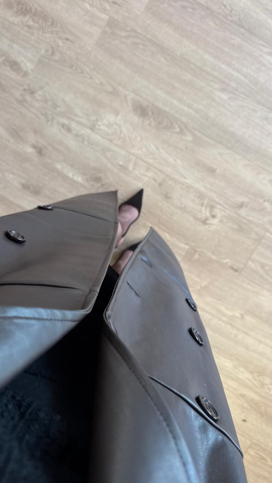 İthal Velvet Deri Acı Kahve Trench