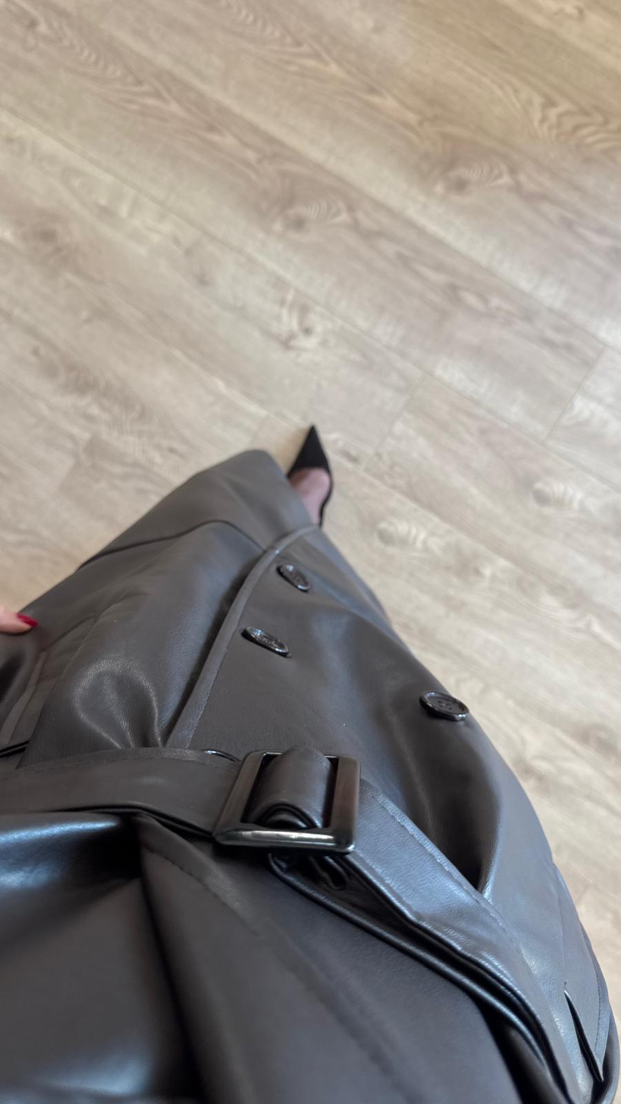 İthal Velvet Deri Acı Kahve Trench