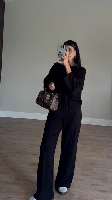 Kahve Ters Dikişli Modal Takım
